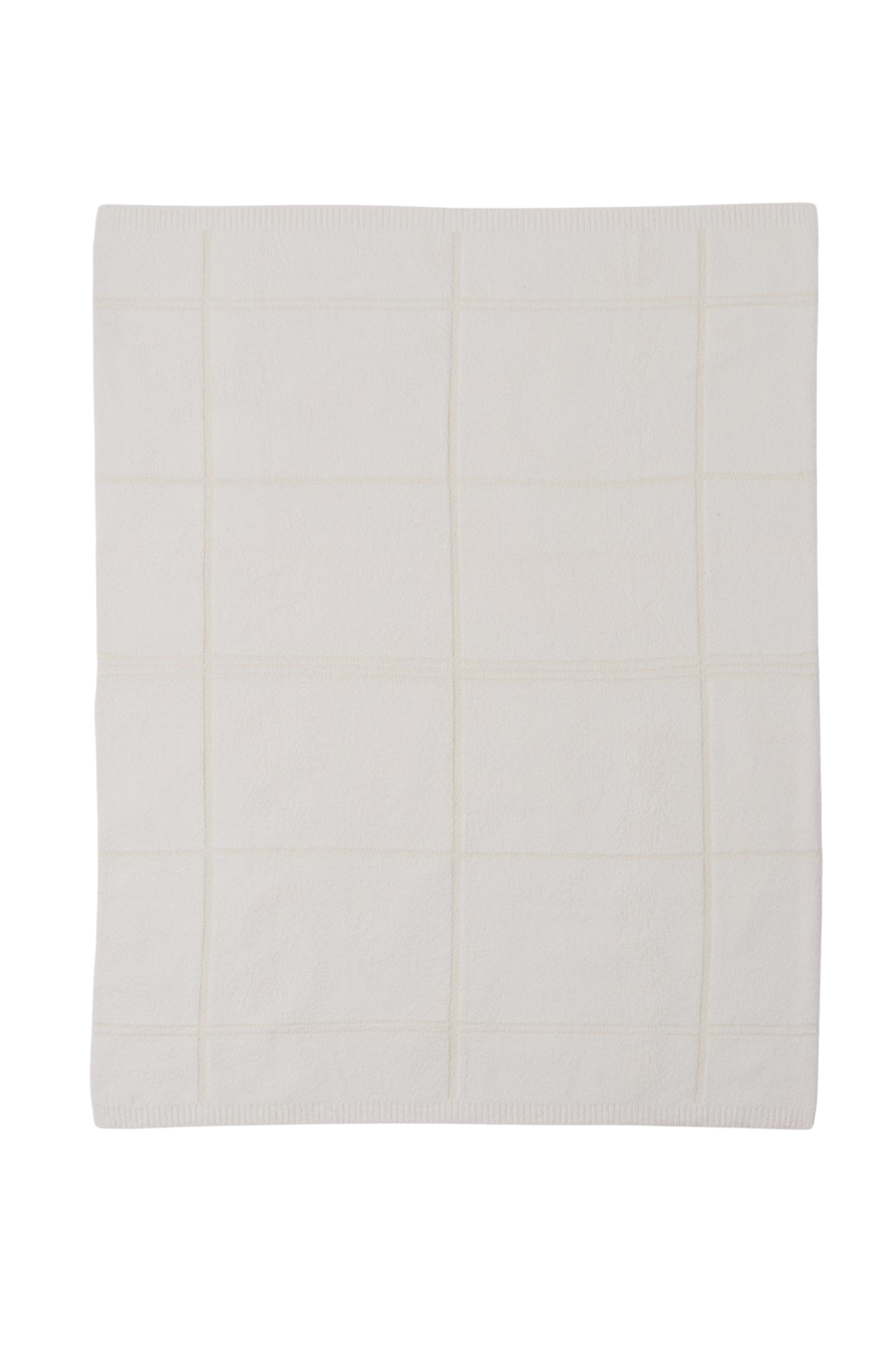 Cotton Tonal Plaid Throw - Cream