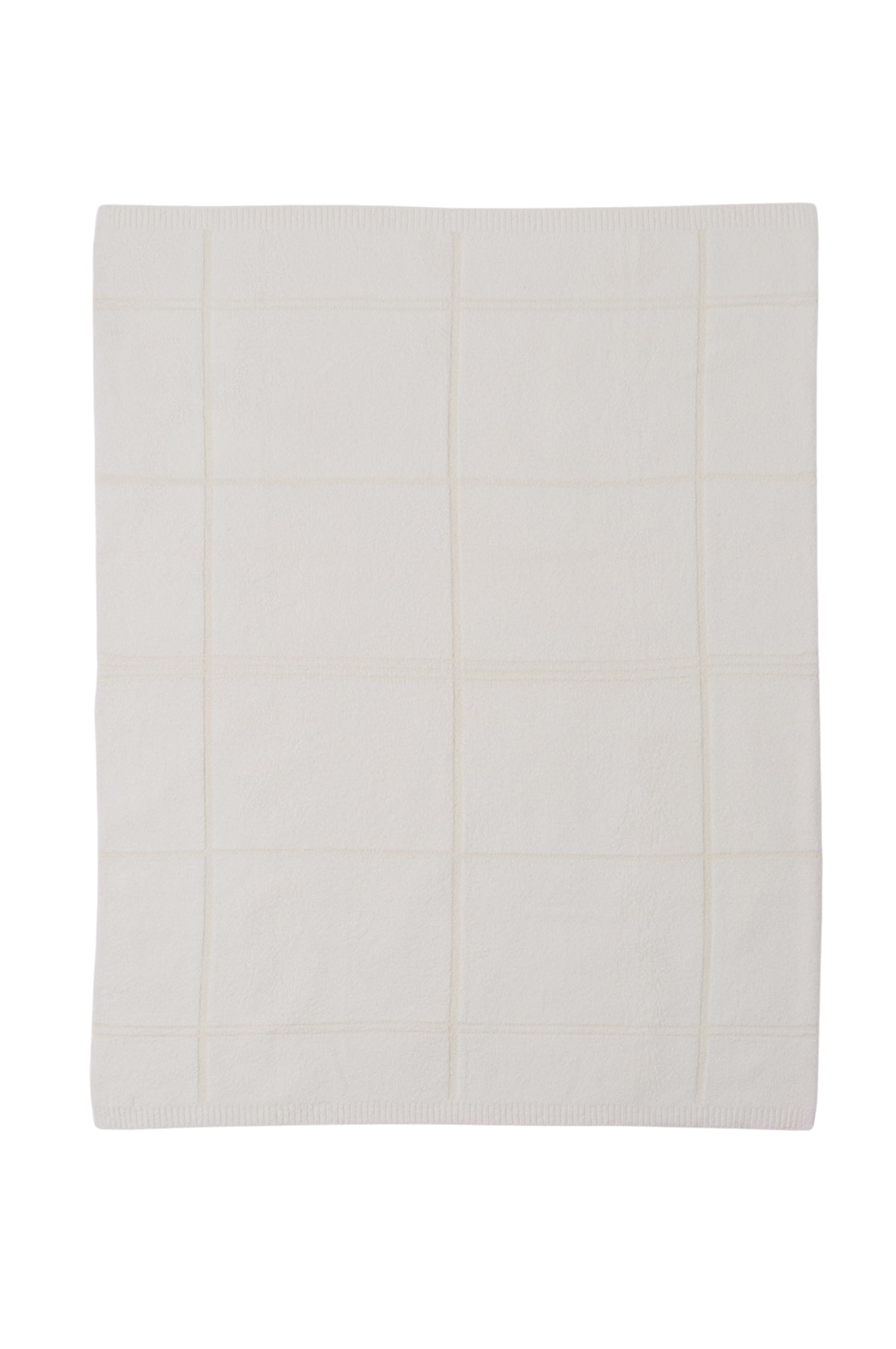 Cotton Tonal Plaid Throw - Cream
