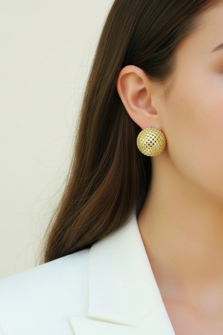 Pave Button Studs