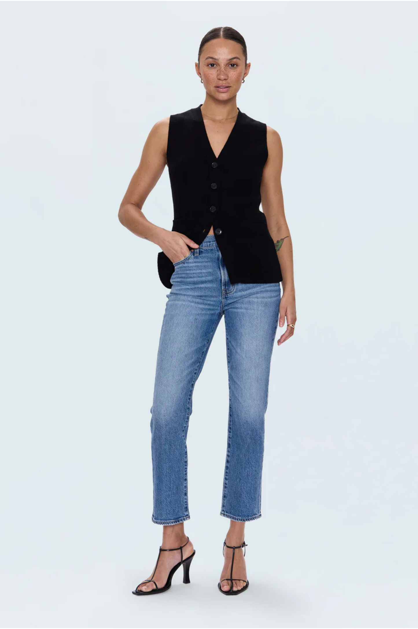 Bri Ankle High Rise Slim Straight Jean - Charleston