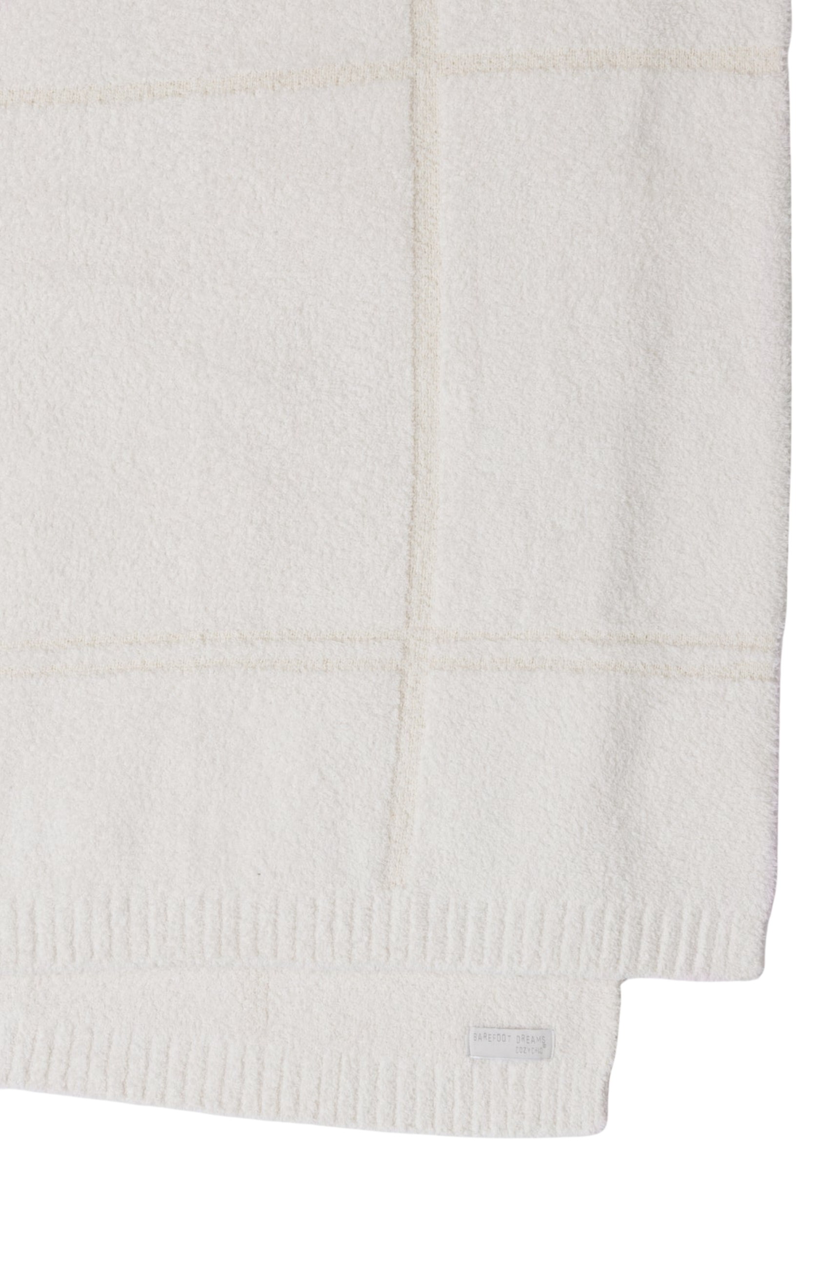 Cotton Tonal Plaid Throw - Cream