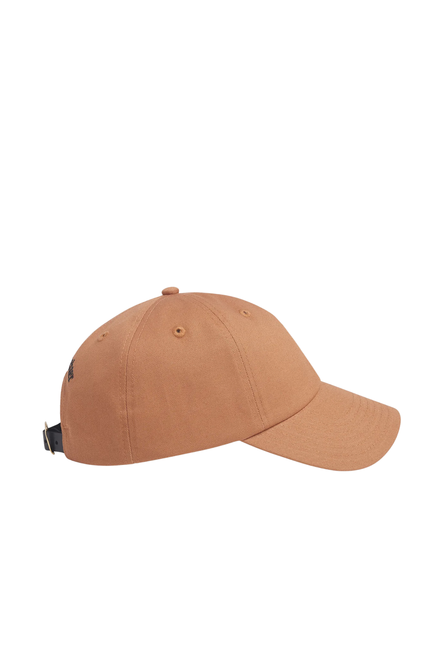 Baseball Cap with Leather Strap & Buckle - Camel