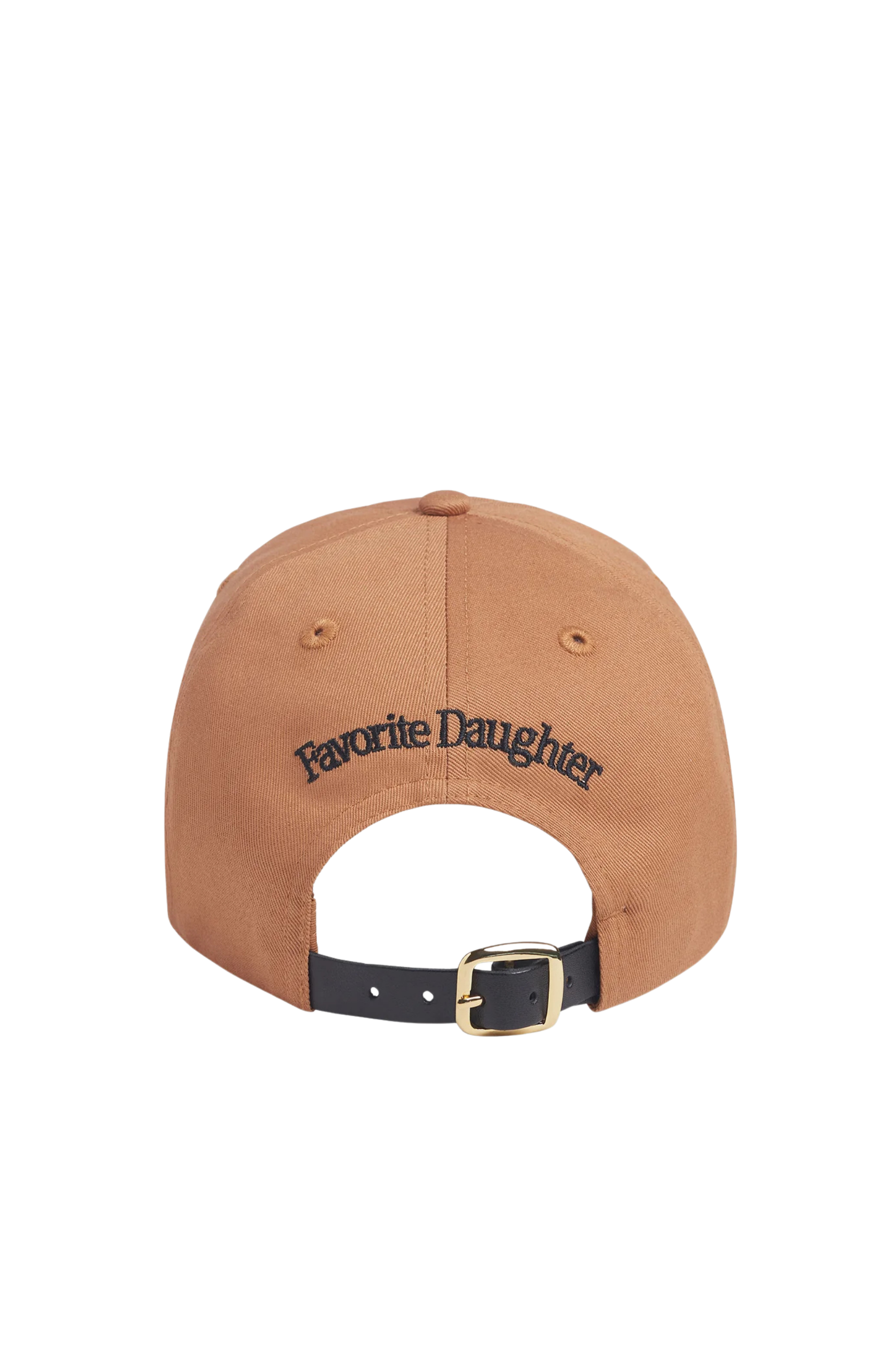 Baseball Cap with Leather Strap & Buckle - Camel