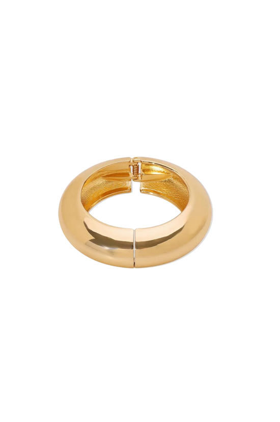 Rounded Gold Bangle - Large