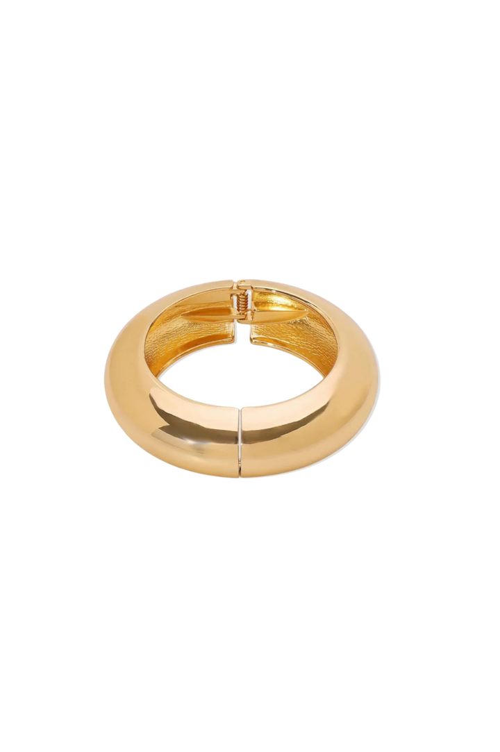 Rounded Gold Bangle - Large