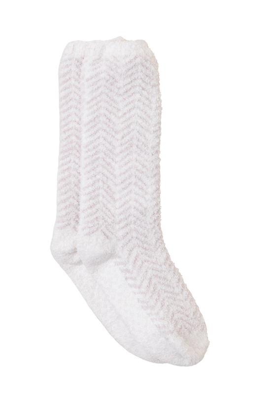Cozychic Herringbone Socks - Cream Stone