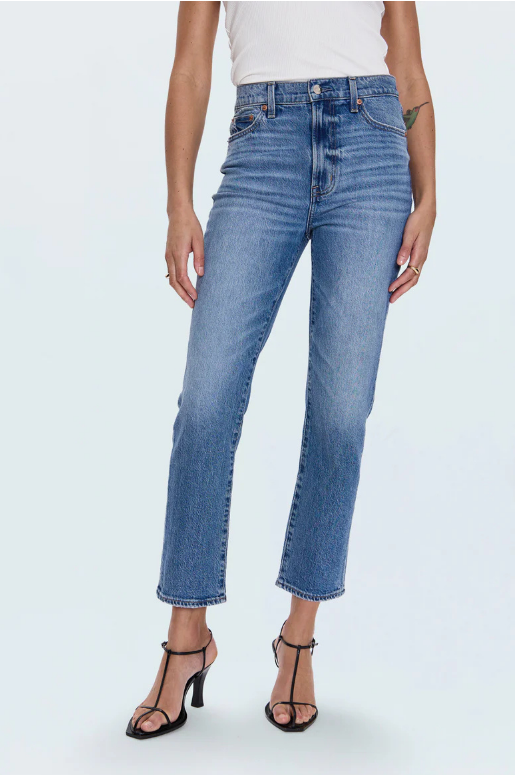 Bri Ankle High Rise Slim Straight Jean - Charleston