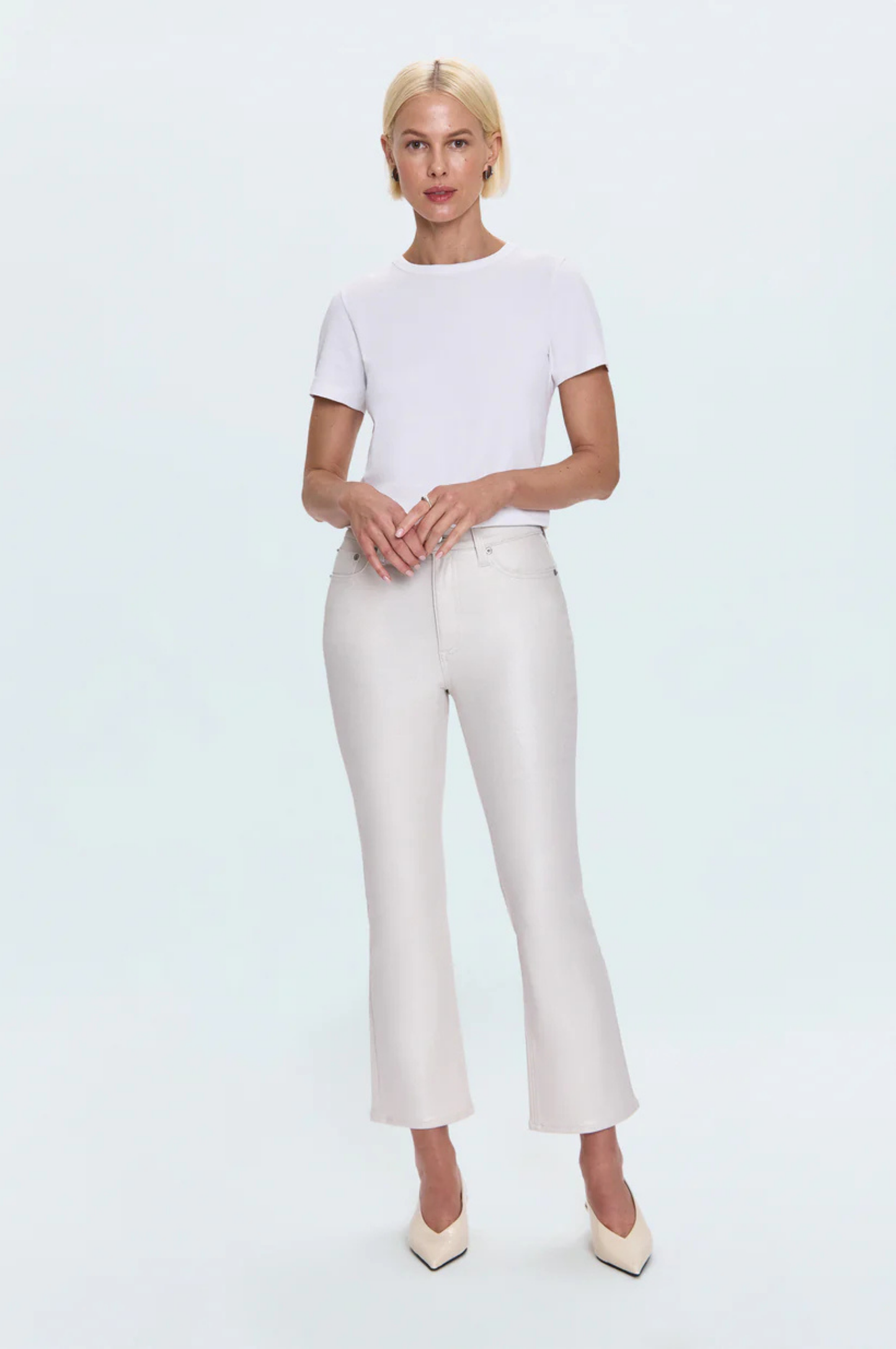 Lennon High Rise Crop Boot Pant - Ivory