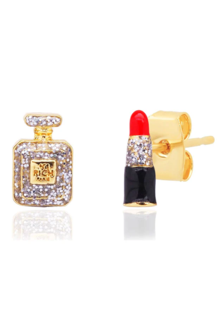 Lipstick and Perfume Mismatched Earrings