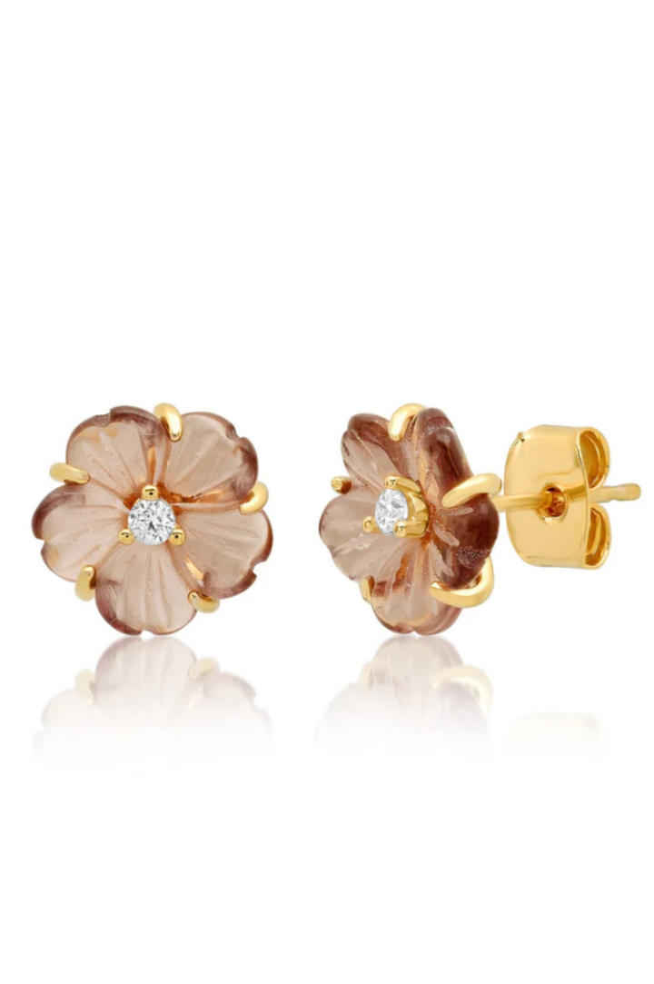 Flower Stud - Brown