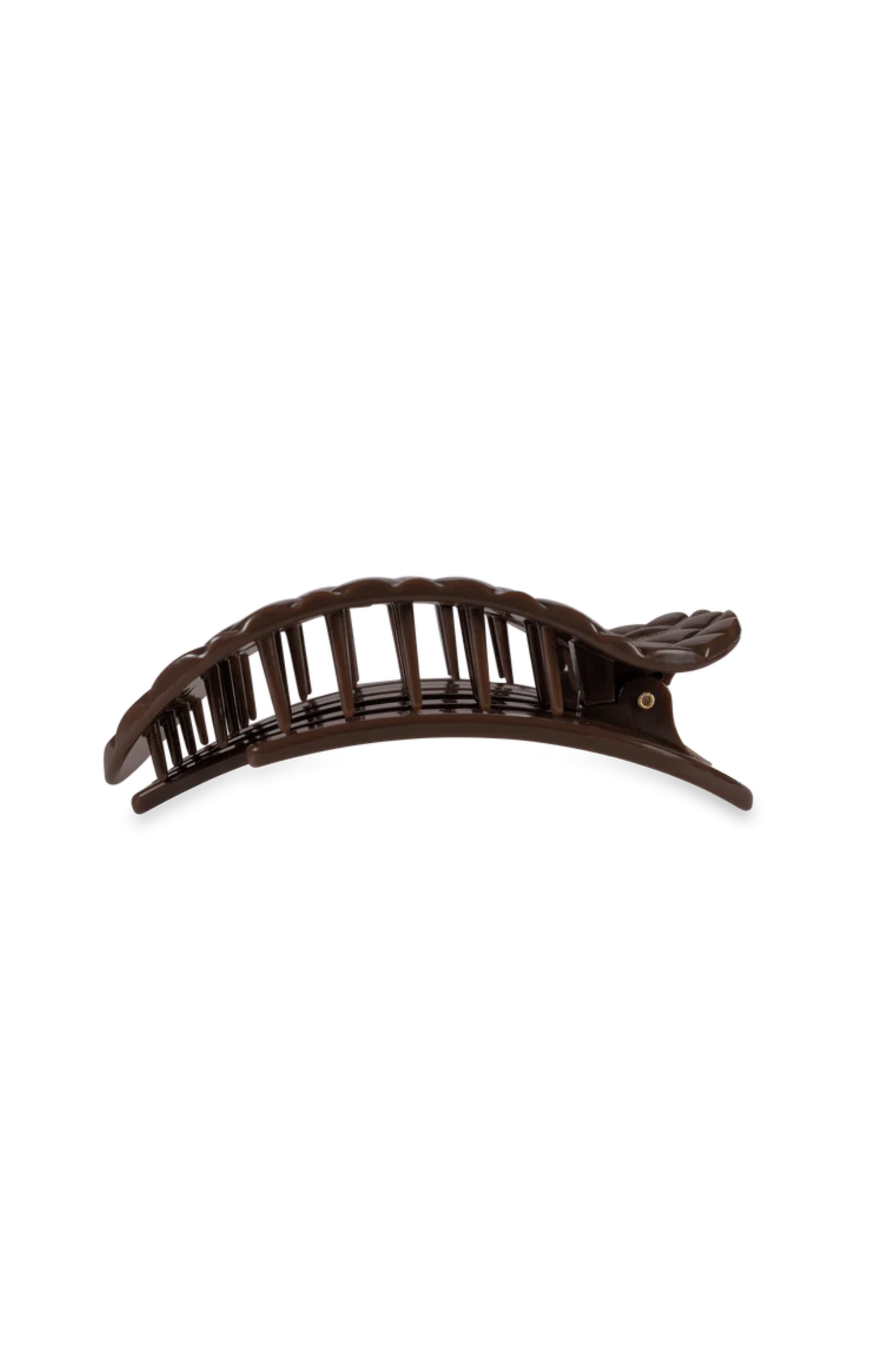 Quilted Medium Flat Round Hair Clip - Truly Taupe