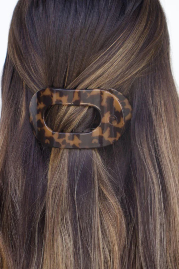 Medium Flat Round Clip - Tortoise