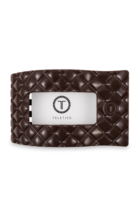 Quilted Large Flat Rectangle Hair Clip - Truly Taupe