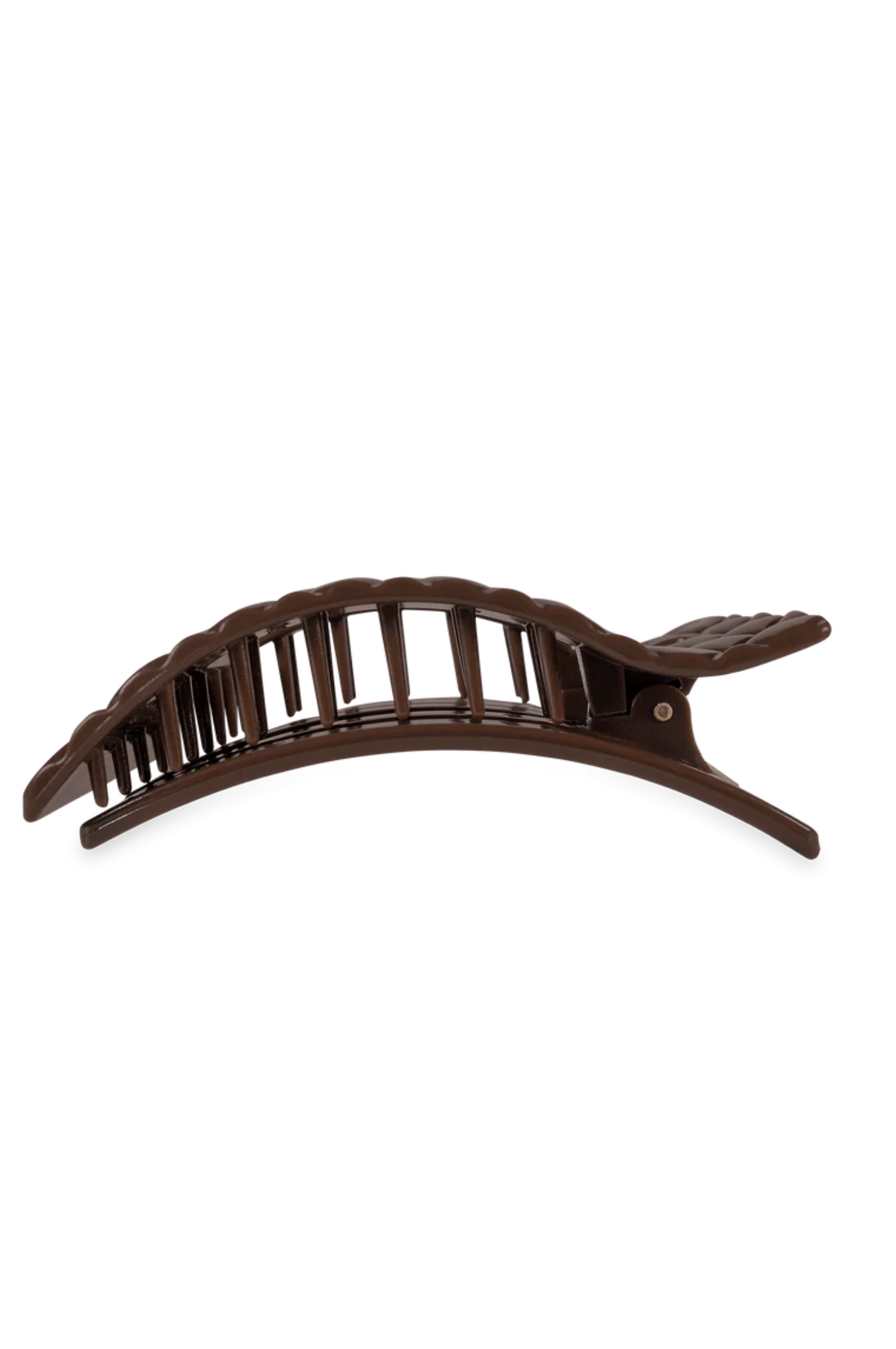 Quilted Large Flat Rectangle Hair Clip - Truly Taupe