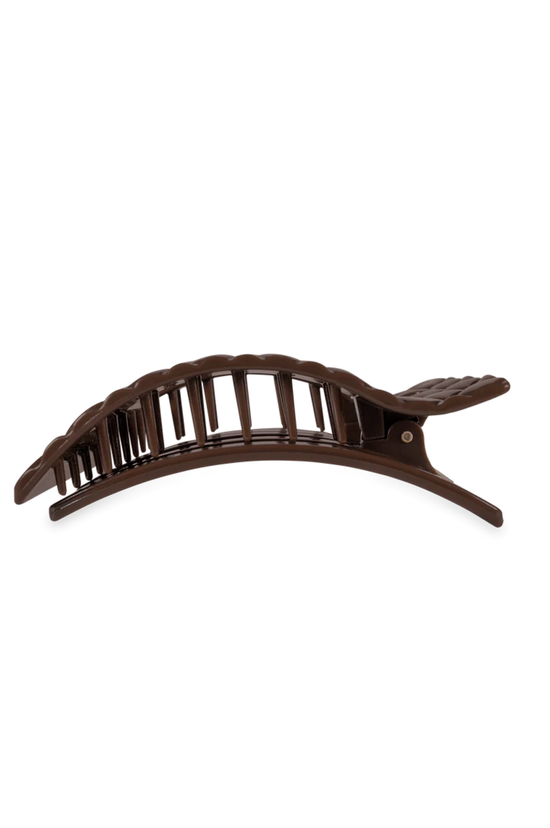 Quilted Large Flat Rectangle Hair Clip - Truly Taupe