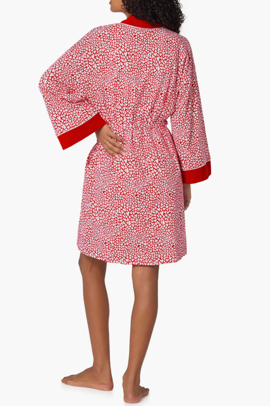 Bursting With Love Short Robe - Red/White