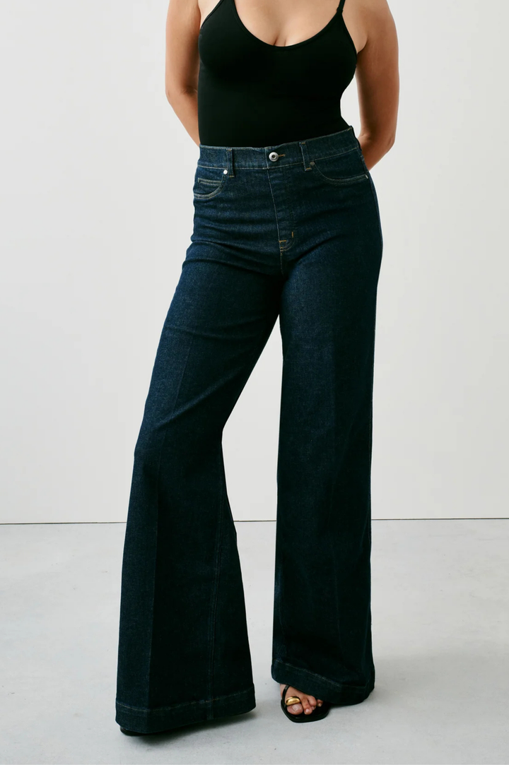 Pull-On Wide Leg Jean - Raw Indigo