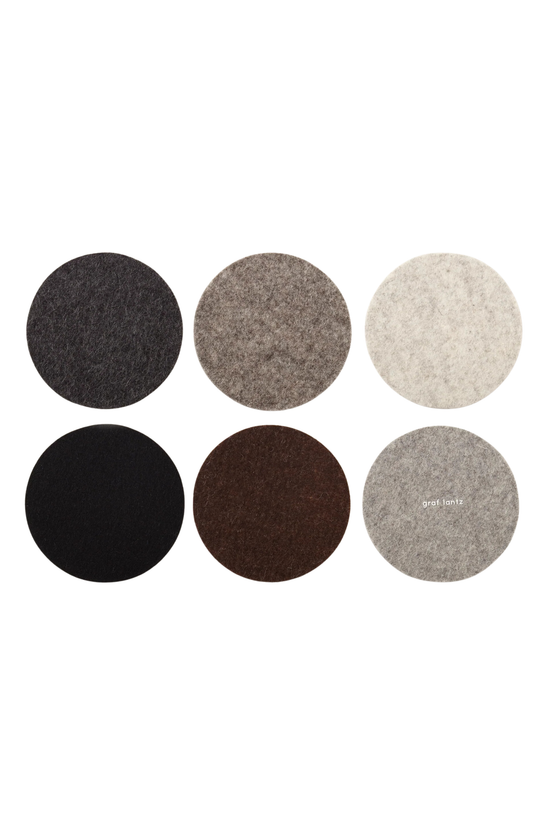 Bierfilzl Merino Wool Round Coaster Multi 6 Pack-Earth