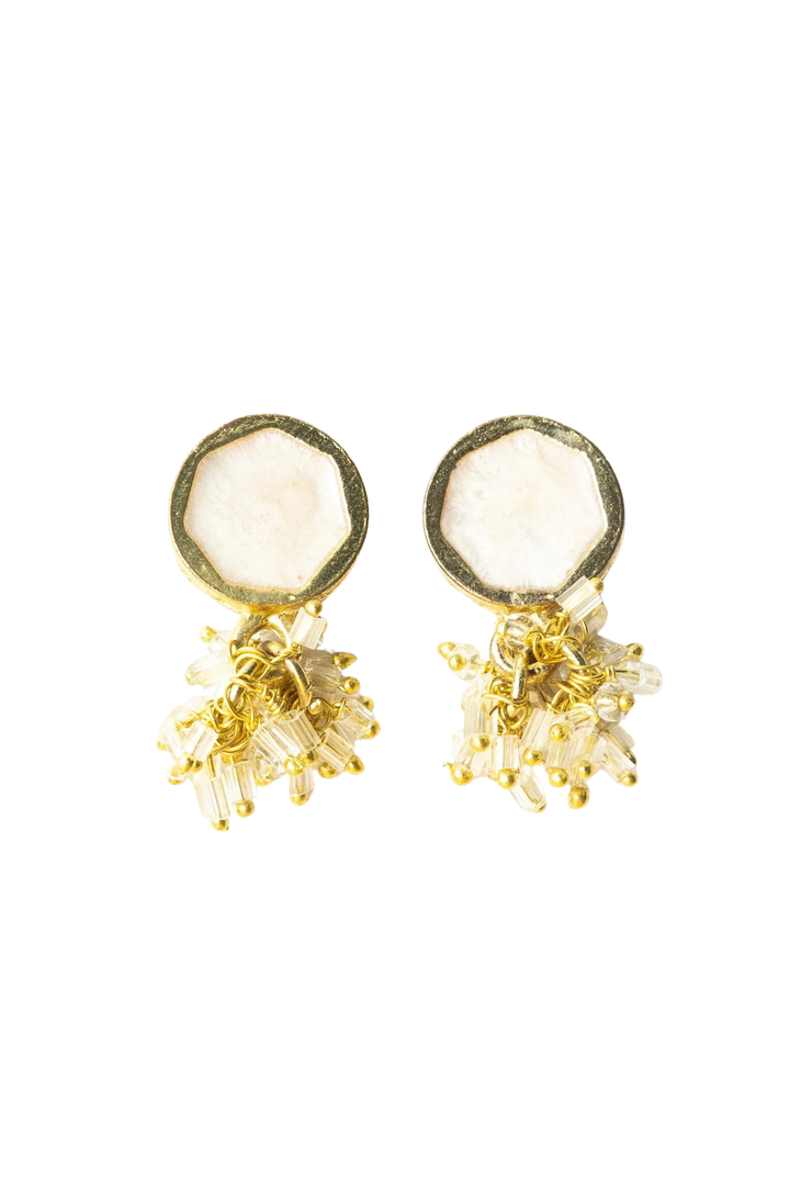 Kimberly Enamel Earring - White