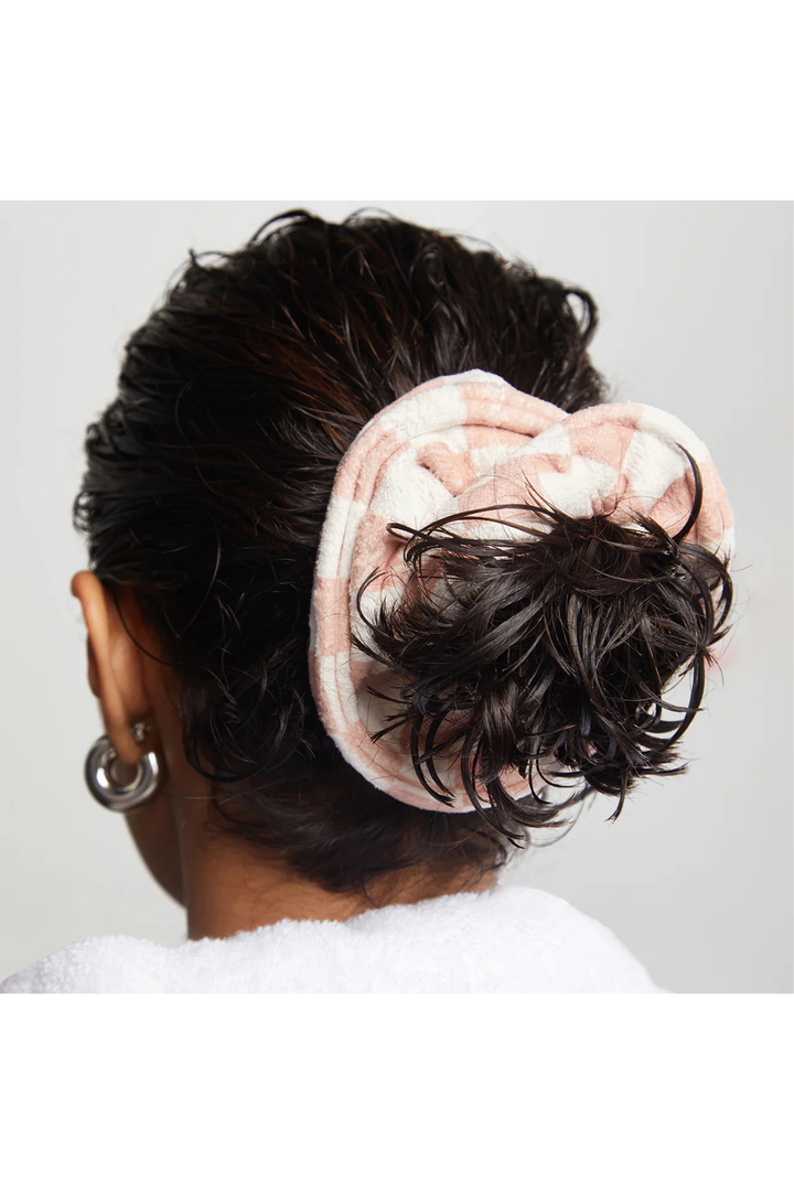 Quick Dry Towel Scrunchies - Terracotta Checker