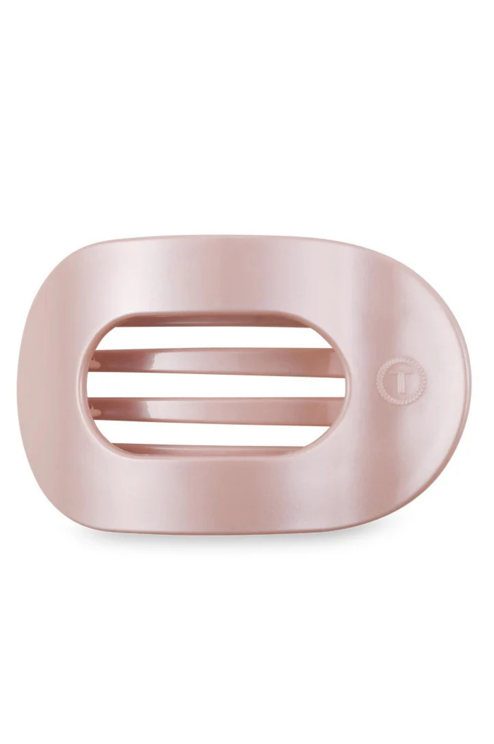 Large Flat Round Clip - Pearly Pink