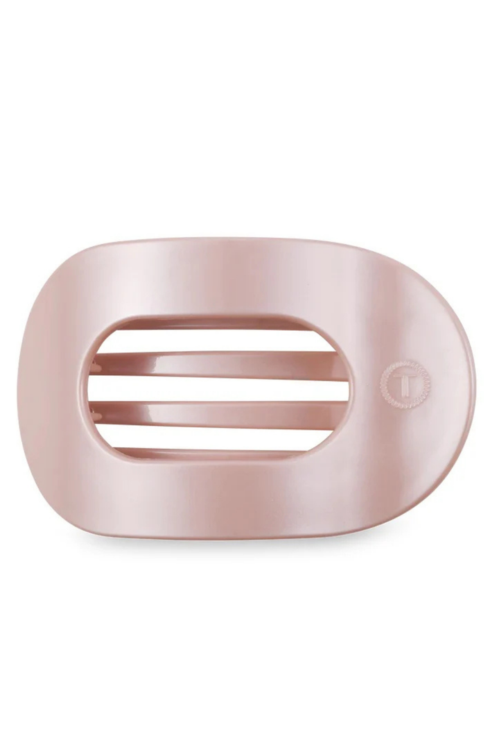 Large Flat Round Clip - Pearly Pink