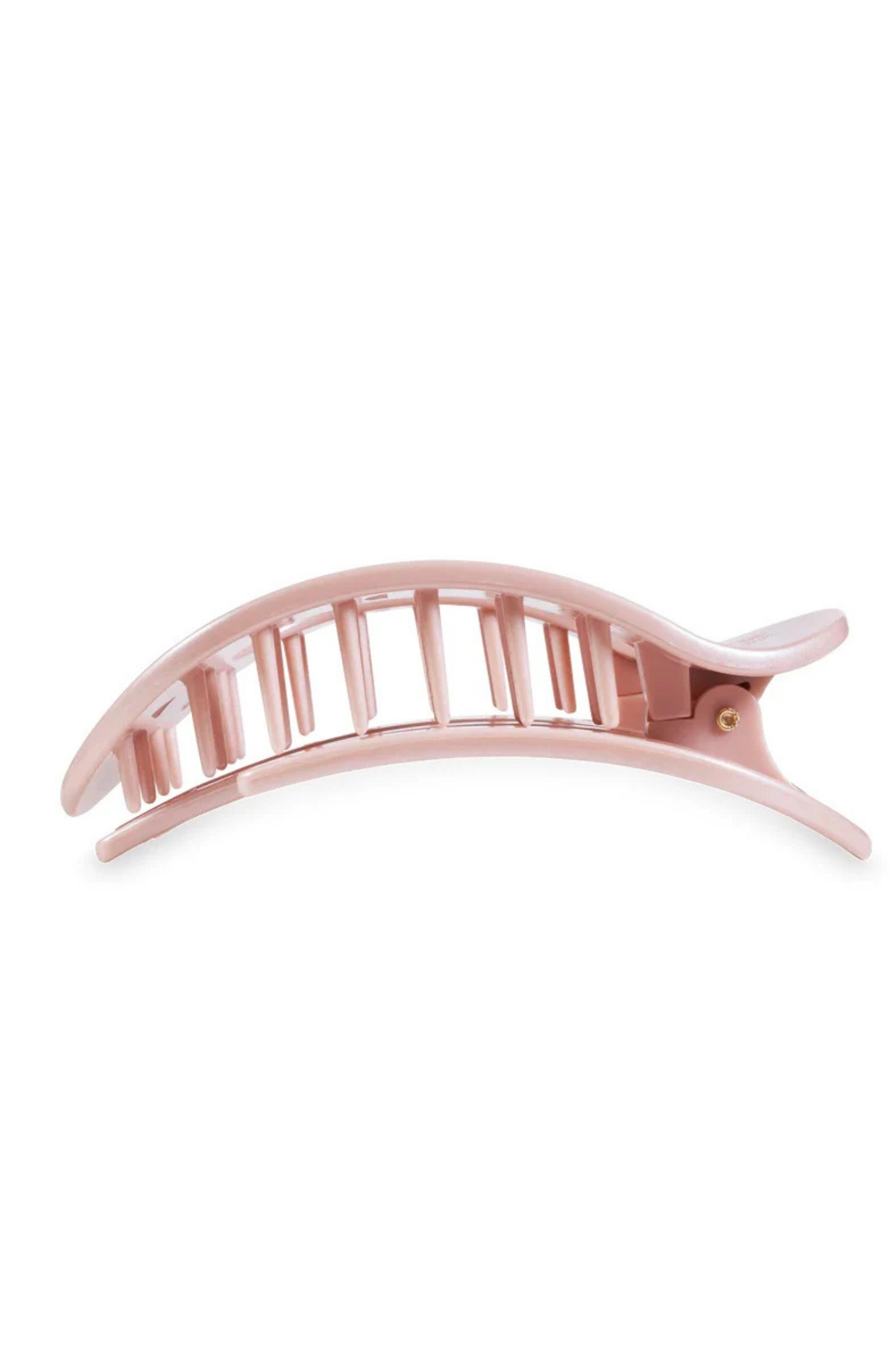 Large Flat Round Clip - Pearly Pink