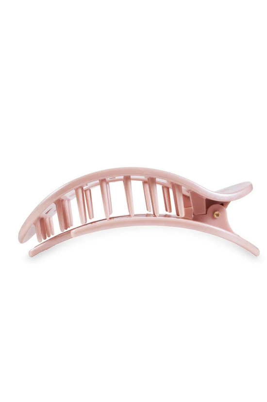 Large Flat Round Clip - Pearly Pink