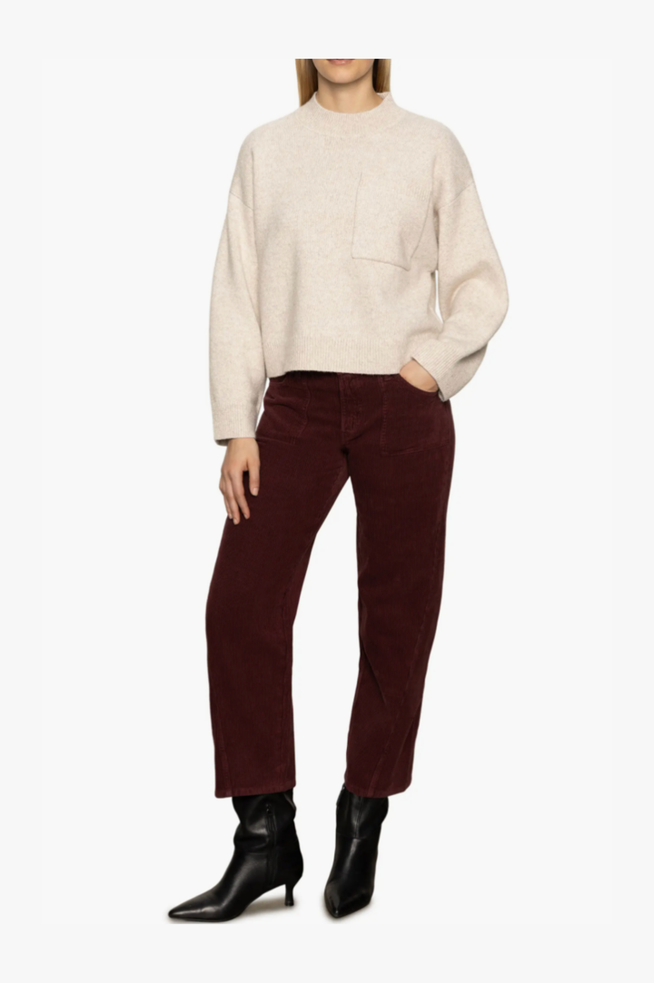 One Pocket Crew Sweater - Heather Pearl
