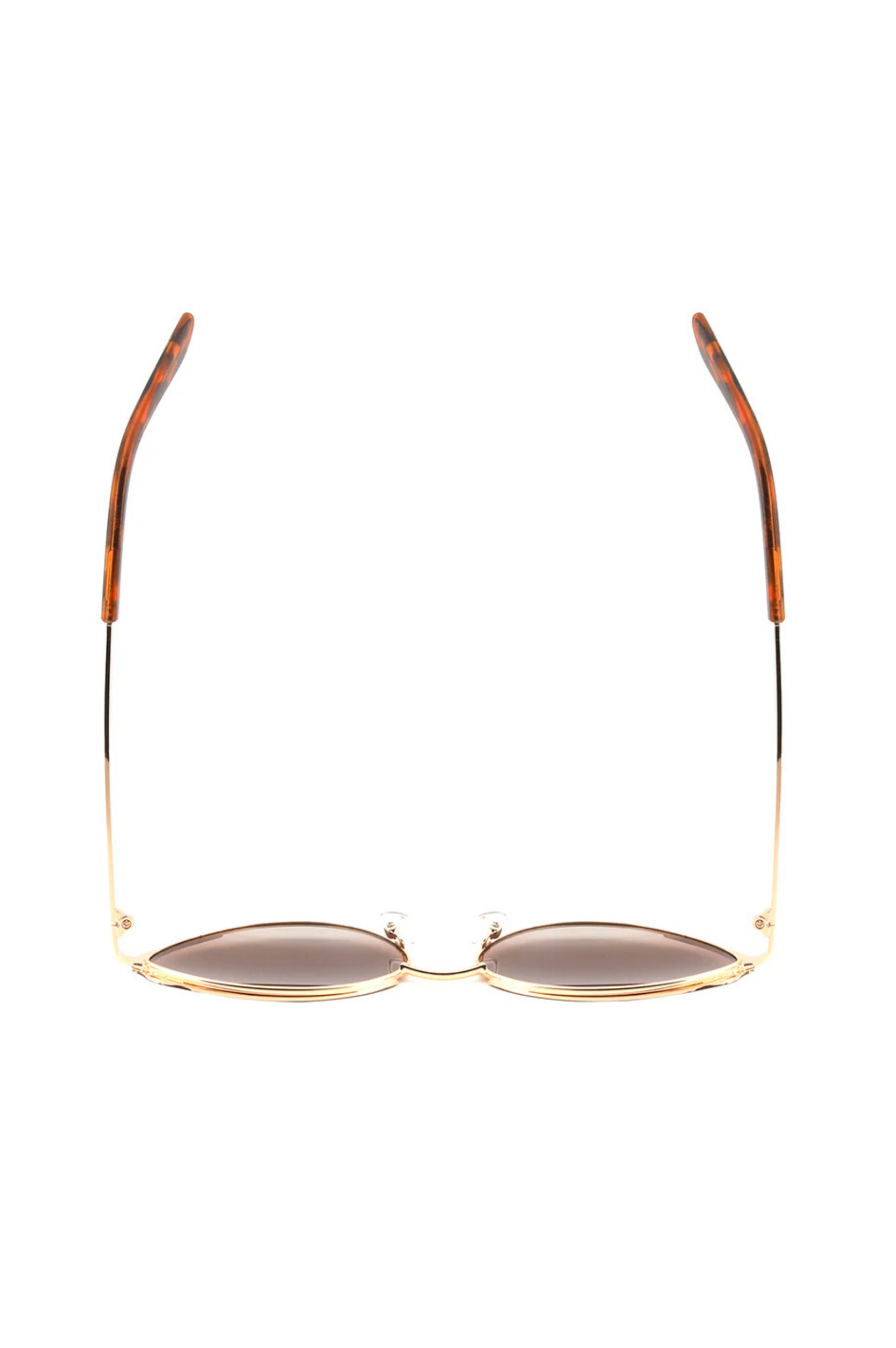 Lotus Sunglasses - Gold Frame w/Brown Cateye