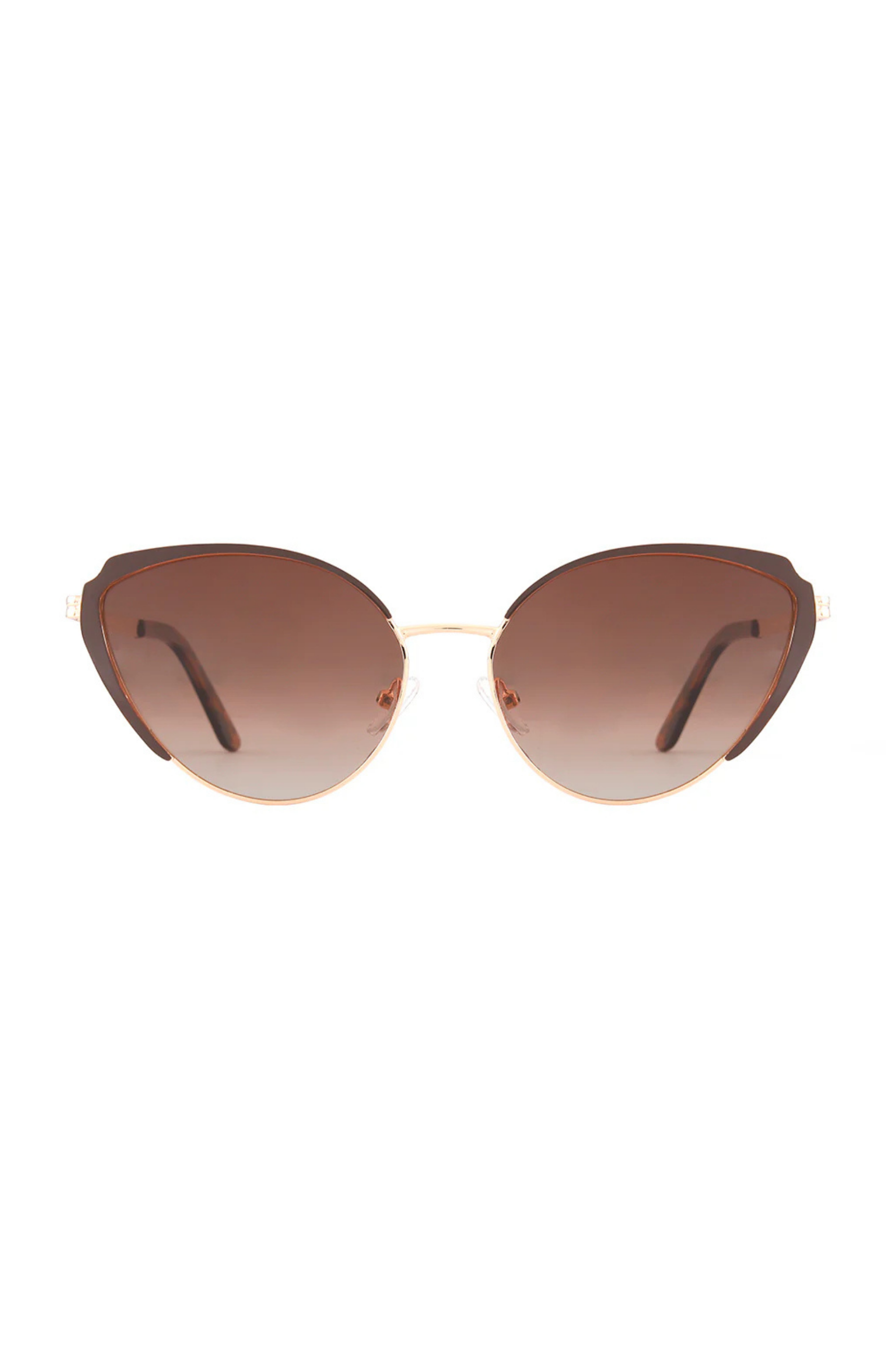 Lotus Sunglasses - Gold Frame w/Brown Cateye