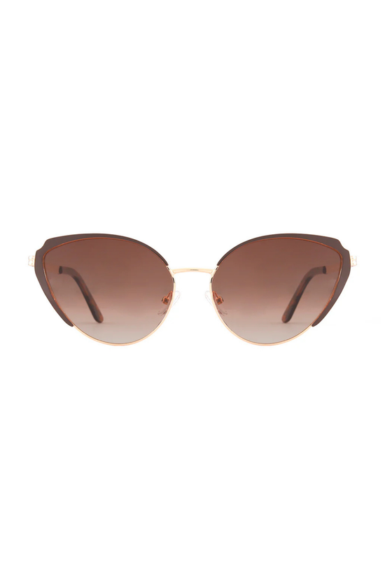Lotus Sunglasses - Gold Frame w/Brown Cateye