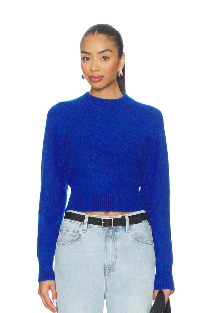 Sara Shrunken CrewNeck Sweater - Azure