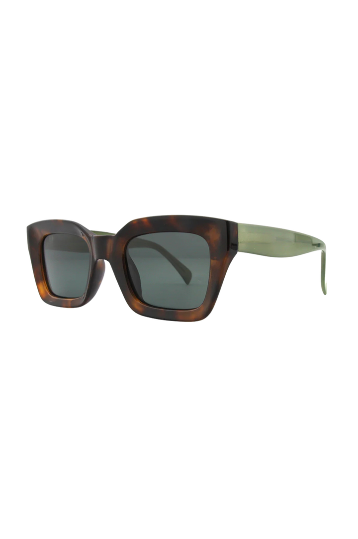 Delphi Sunglasses - Tortoise/Transparent Green