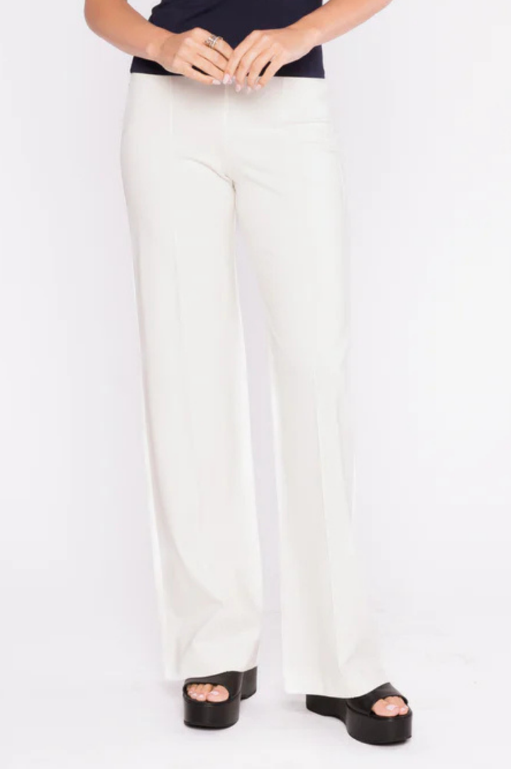 Ponte Knit Straight Leg Pant - Off White
