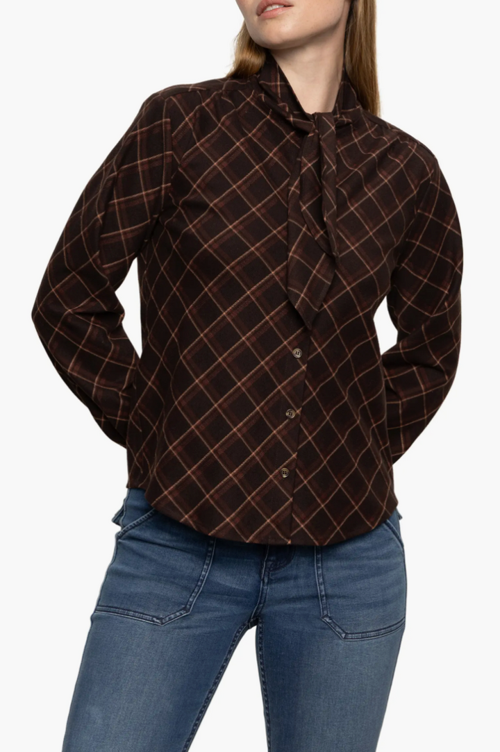 Autumn Plaid Blouse - Cocoa Plaid
