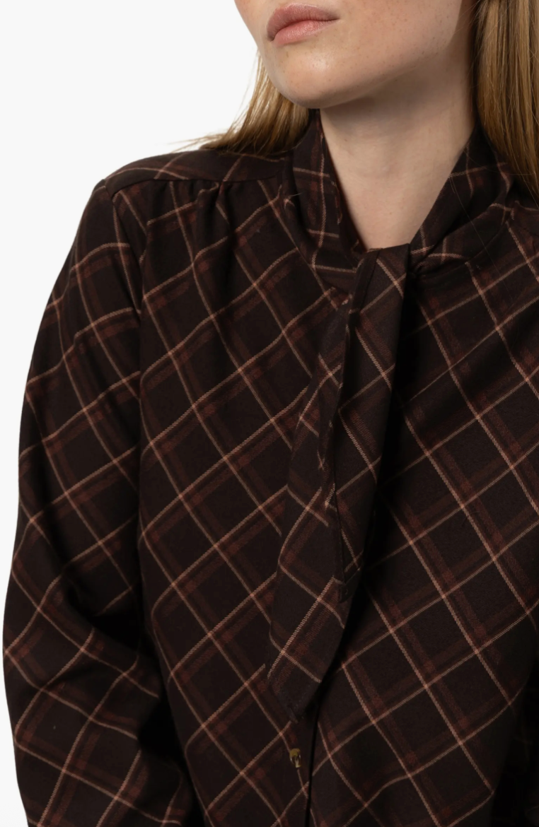 Autumn Plaid Blouse - Cocoa Plaid