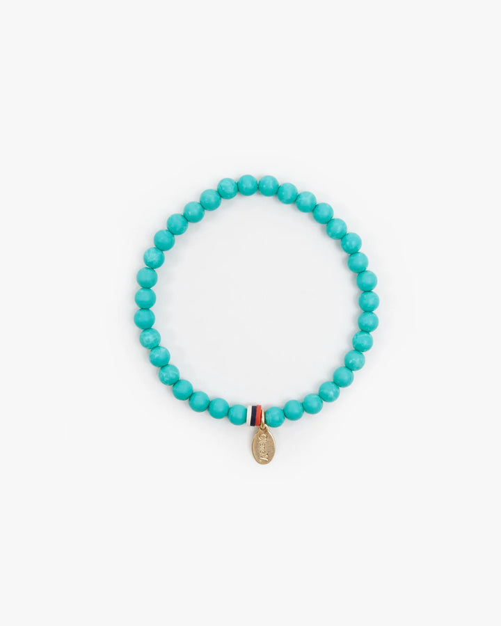 Stone Bead Stretch Bracelet - Turquoise