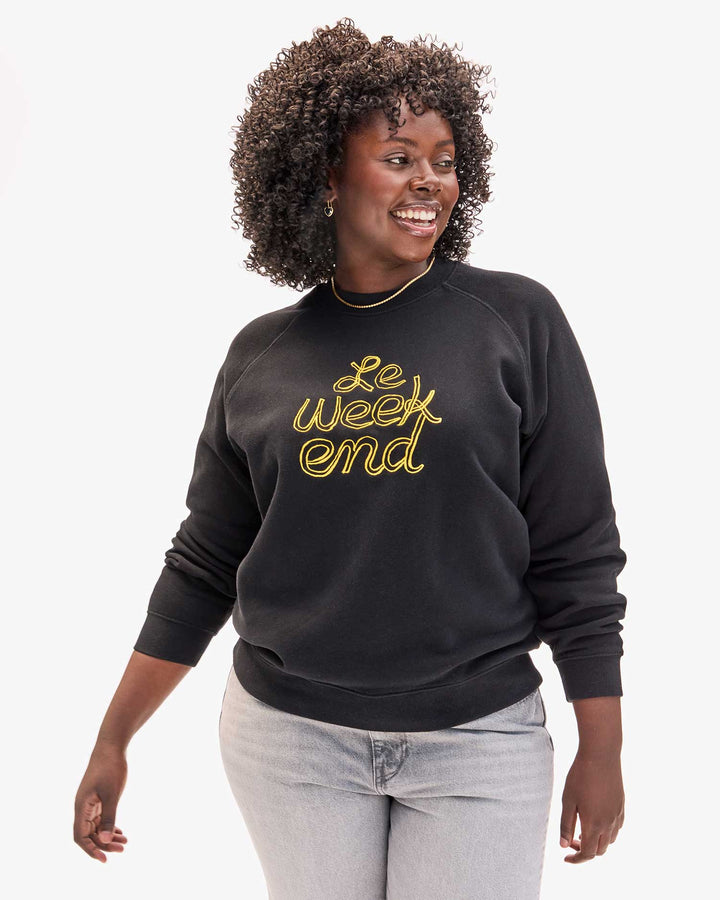 Sweatshirt Le Weekend - Black and Marigold