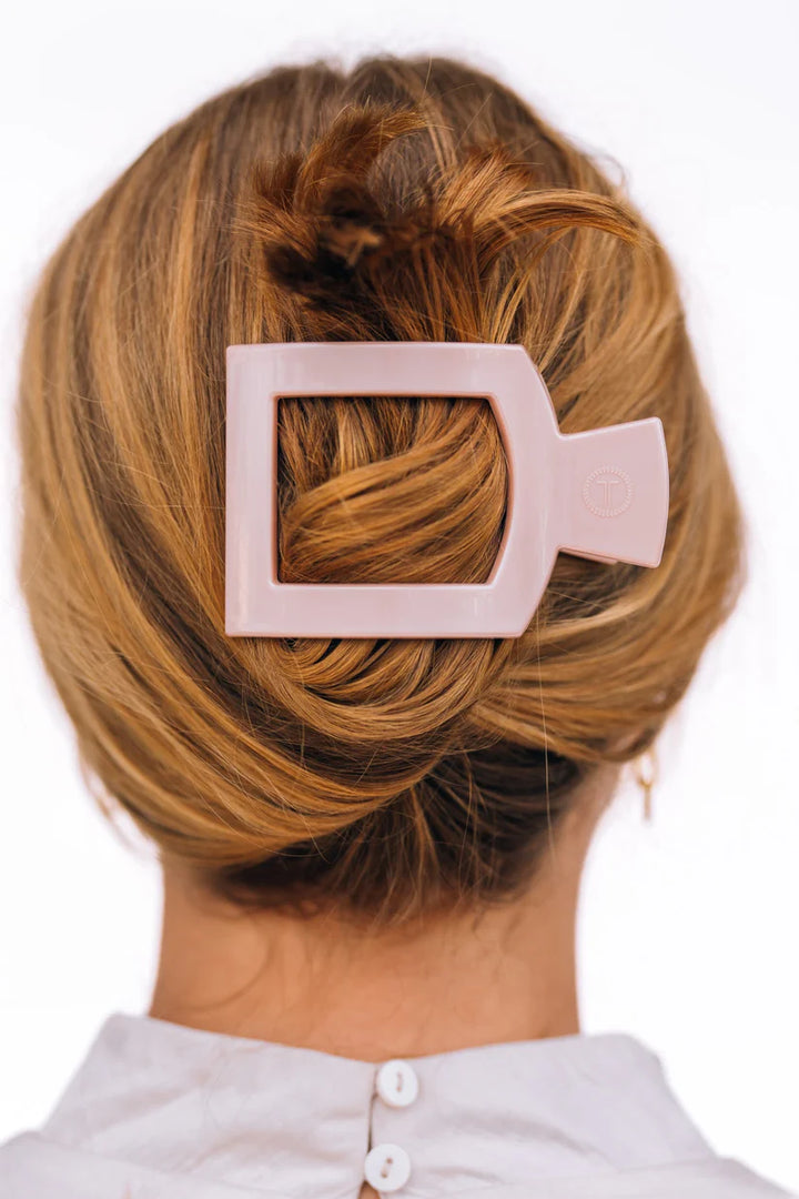 Medium Flat Square Clip - Pearly Pink