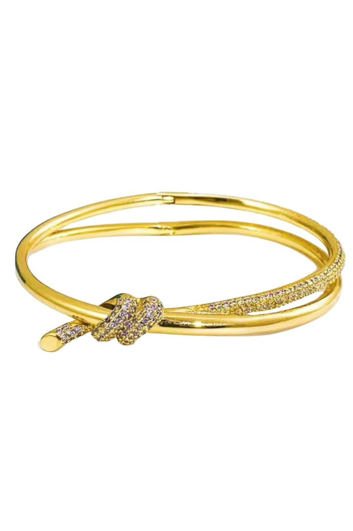 Pave Knot Bracelet - Gold
