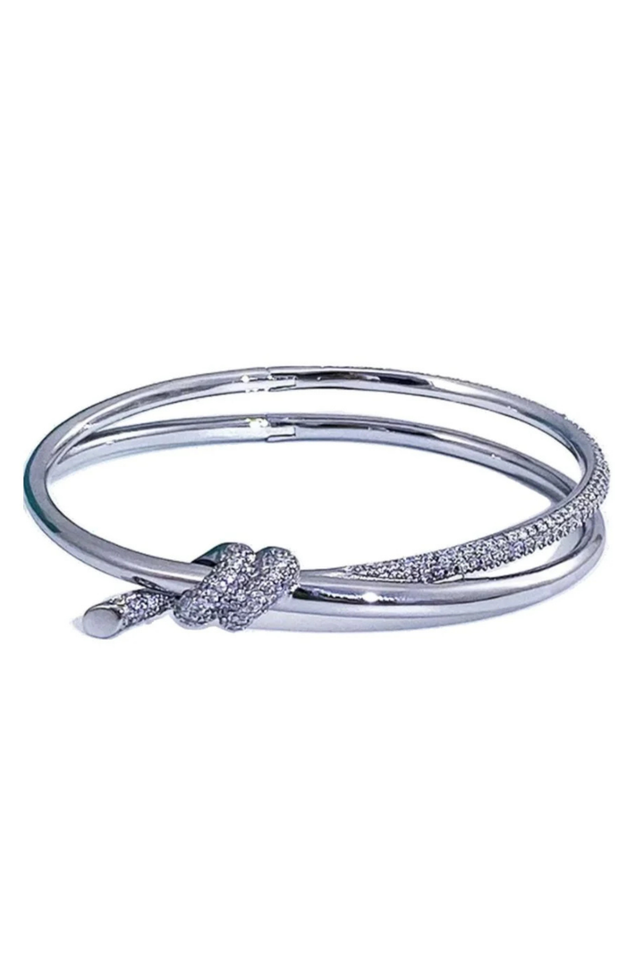 Pave Knot Bracelet - Silver