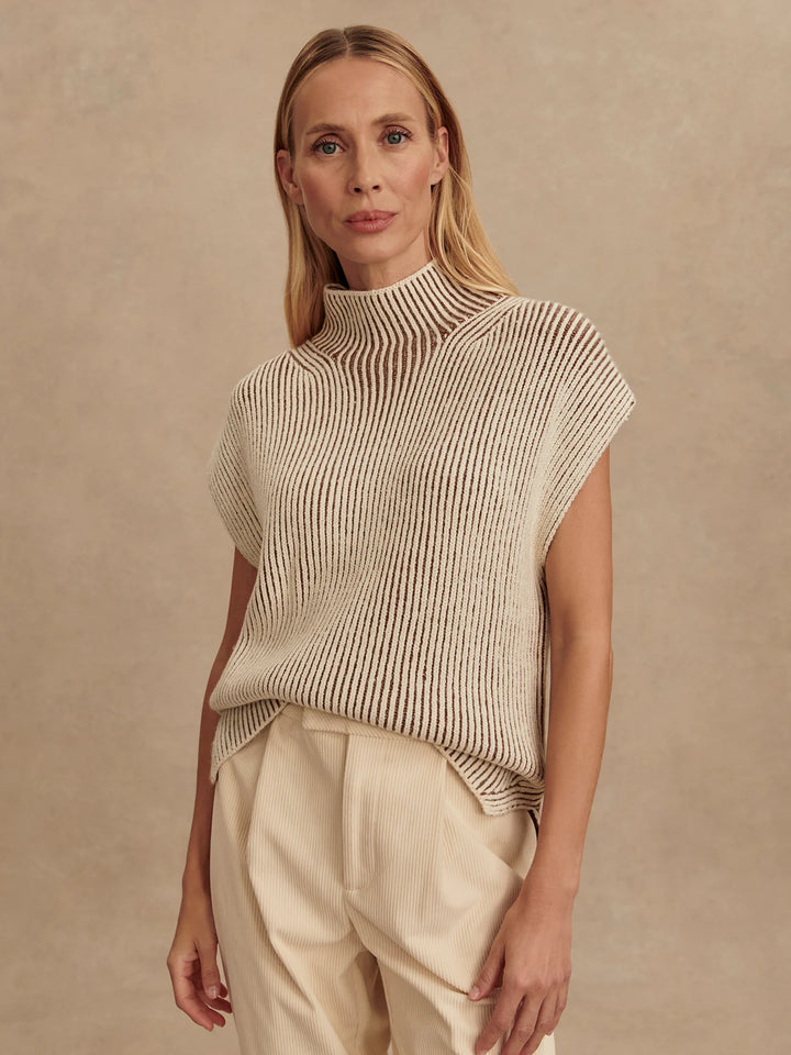 Lauren Plated Knit Tank - Cocoa Dust