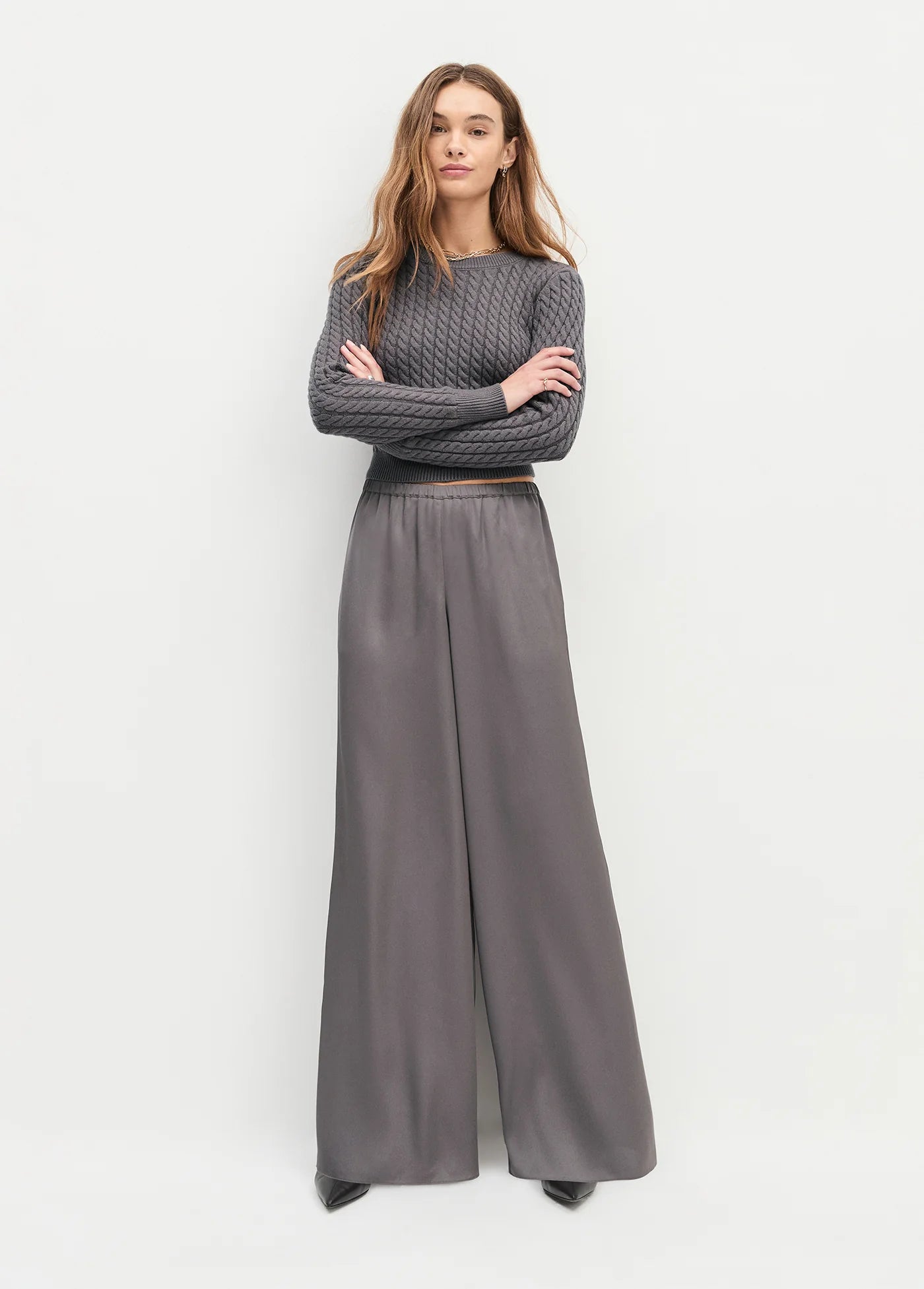 The Effortless Wide Leg - Grey Shadow