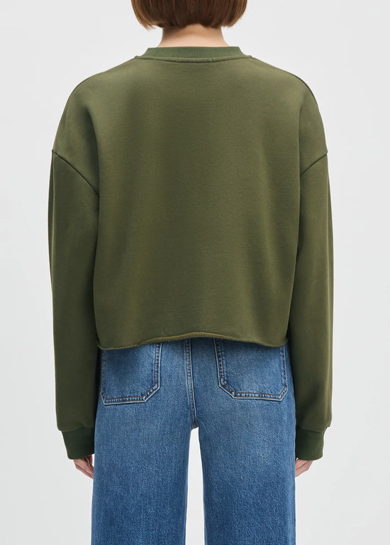 The Cropped Collegiate Sweatshirt - Smoketree/Gardenia