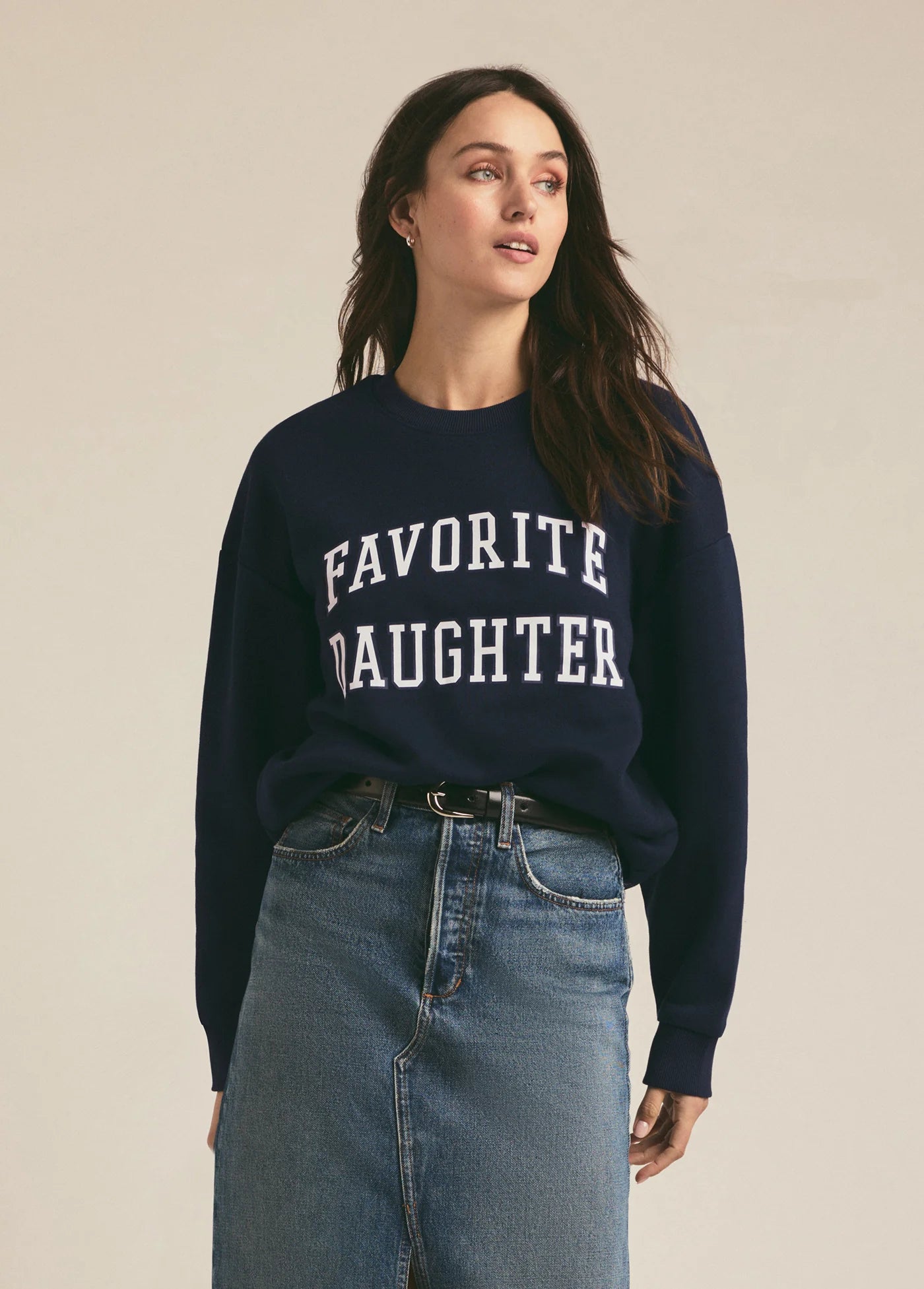 Collegiate Sweatshirt -  Navy
