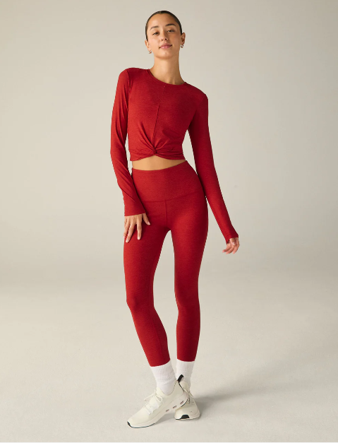 Featherweight Center Stage Crop Pullover - Ruby Red