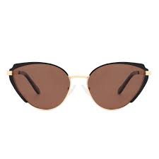 Lotus Sunglasses - Gold Frame w/Brown Cateye