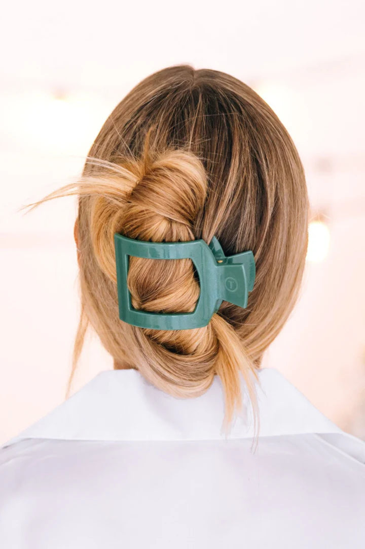 Medium Flat Square Hair Clip - Mistletoe