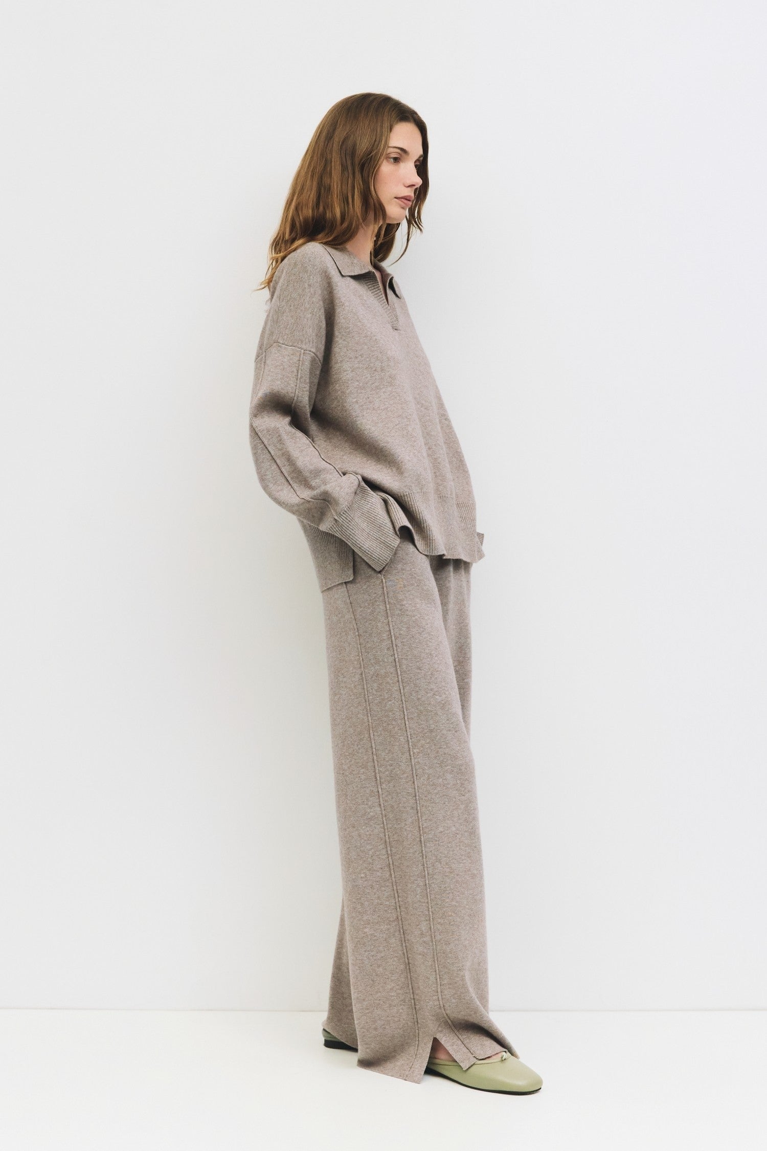 The Delilah Knit Lounge Pants - Beige